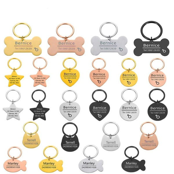 Engraved Cat Dog Pet ID Tag